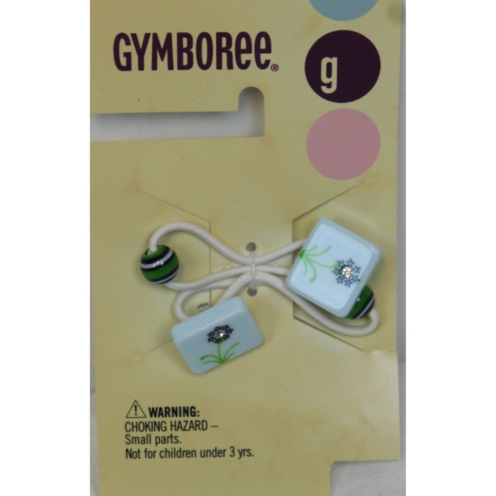 NWT 2004 Gymboree Dandelion Wishes Ponytail Holders Pony-O Square Beads Set of 2